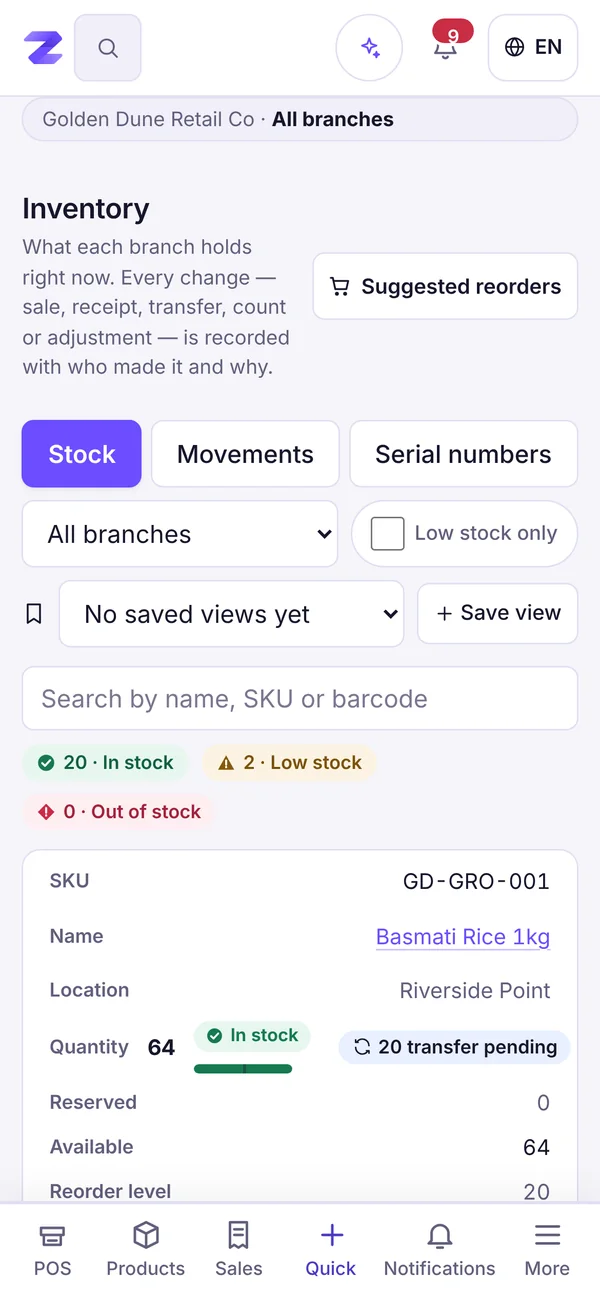 One product, every branch